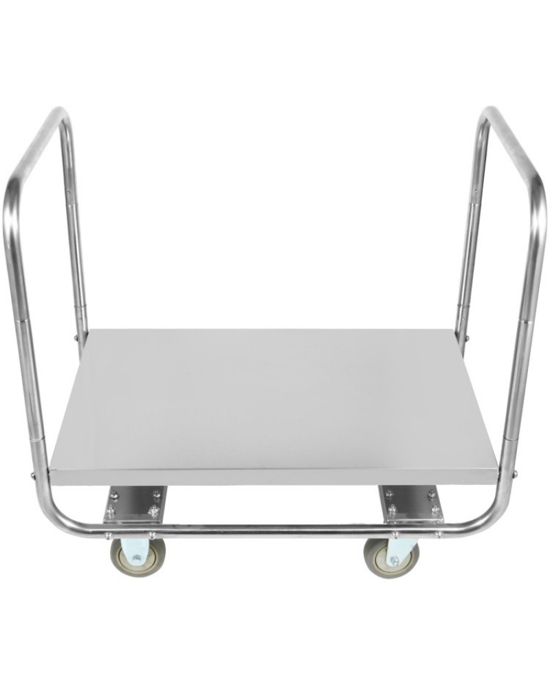 Commercial Dual-Handle Platform Truck Stainless Steel 800x600x750mm |  WHDT8060 Commercial Dual-Handle Platform Truck Stainless Steel 800x600x750mm |  WHDT8060