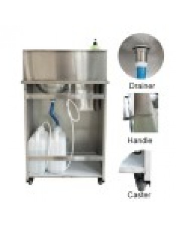 Foot Operated Mobile Wash Basin with Backsplash Paper Towel Dispenser & Castors Stainless Steel | TurcoBazaar WHF277 Foot Operated Mobile Wash Basin with Backsplash Paper Towel Dispenser & Castors Stainless Steel | TurcoBazaar WHF277