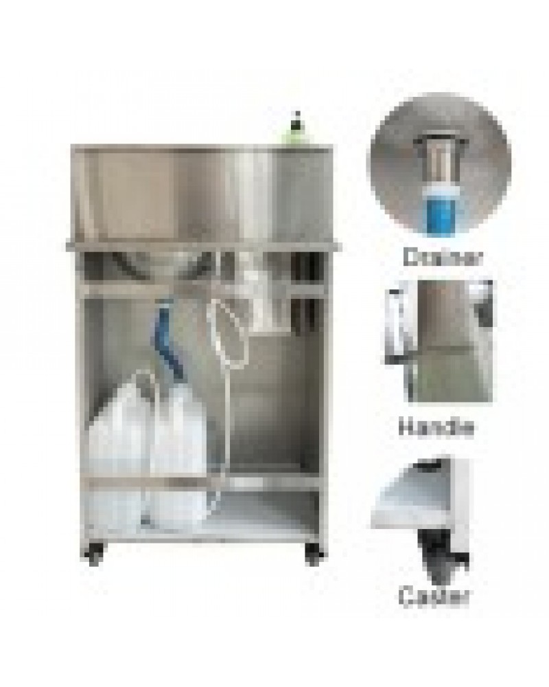 Foot Operated Mobile Wash Basin with Backsplash Paper Towel Dispenser & Castors Stainless Steel | TurcoBazaar WHF277 Foot Operated Mobile Wash Basin with Backsplash Paper Towel Dispenser & Castors Stainless Steel | TurcoBazaar WHF277
