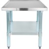 Stainless Steel Commercial Equipment Stand with Galvanised Undershelf & Marine Edges 800x600x600mm |  WHMT6080