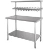 Stainless Steel Prep table 9 x GN1/9 & Top shelf & Undershelf |  WTG60120