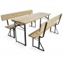 Beer Garden Table Set 169x69x75cm Natural with Black Frame| TurcoBazaar 571517