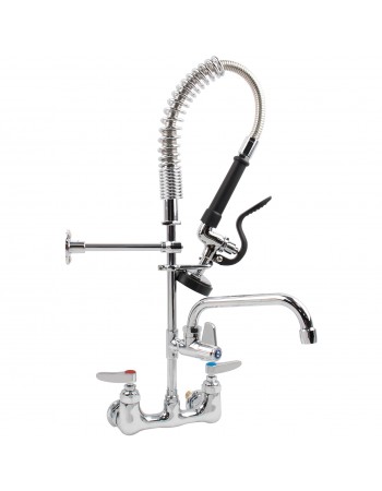6-Inch Mini Dual Temperature Pre-Rinse Faucet with Spray Valve and 8" Swing Faucet Wall Mount Chrome Plated Brass | TurcoBazaar 5810A08