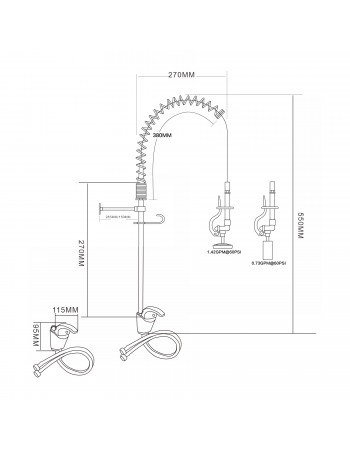 Mini Single Hole Deck Mount Dual Temperature High-Pressure Pre-Rinse Faucet Chrome Plated Brass | TurcoBazaar 6801A