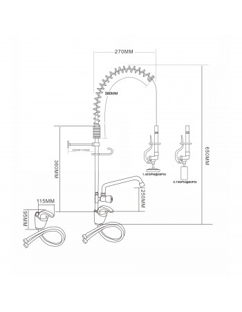 Mini Single Hole Deck Mount Dual Temperature High-Pressure Pre-Rinse Faucet with 8" Swing Nozzle Chrome Plated Brass | TurcoBazaar 6801A08