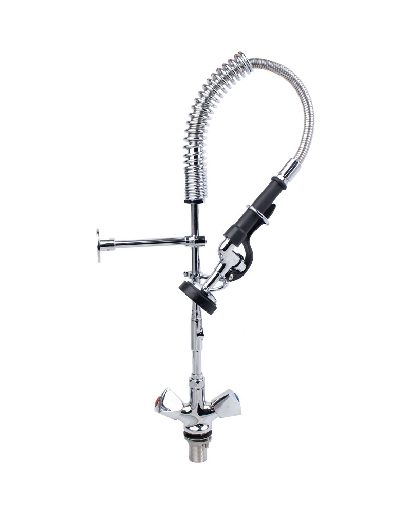 Single Hole Deck Mount Dual Temperature High-Pressure Pre-Rinse Faucet Chrome Plated Brass | TurcoBazaar 6802A
