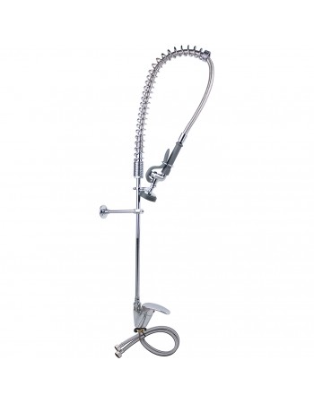 Single Hole Deck Mount Standard Pre-Rinse Faucet with Lever Handle Chrome Plated Brass | TurcoBazaar 6901A