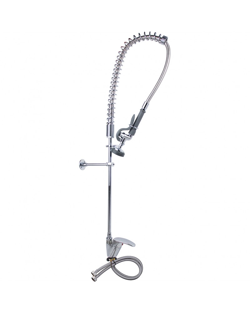 Single Hole Deck Mount Standard Pre-Rinse Faucet with Lever Handle Chrome Plated Brass | TurcoBazaar 6901A