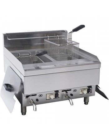 Commercial Gas Fryer 10+10L Countertop 8kW | TurcoBazaar 6GTRC2