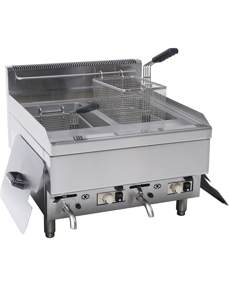 Commercial Gas Fryer 10+10L Countertop 8kW | TurcoBazaar 6GTRC2 Commercial Gas Fryer 10+10L Countertop 8kW | TurcoBazaar 6GTRC2