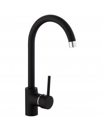 Kitchen Mixer Tap with Stainless Steel Spout Single Lever Black | TurcoBazaar 70000065