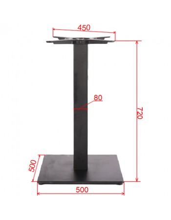 Black Cast Iron Table Base Square 500x500x720mm | TurcoBazaar A037C Black Cast Iron Table Base Square 500x500x720mm | TurcoBazaar A037C