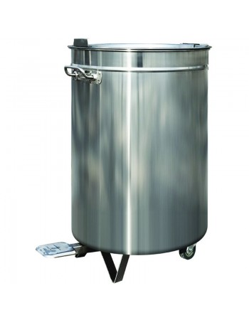 Professional Waste bin Stainless steel Wheels Pedal 120 litres | TurcoBazaar VAD6904