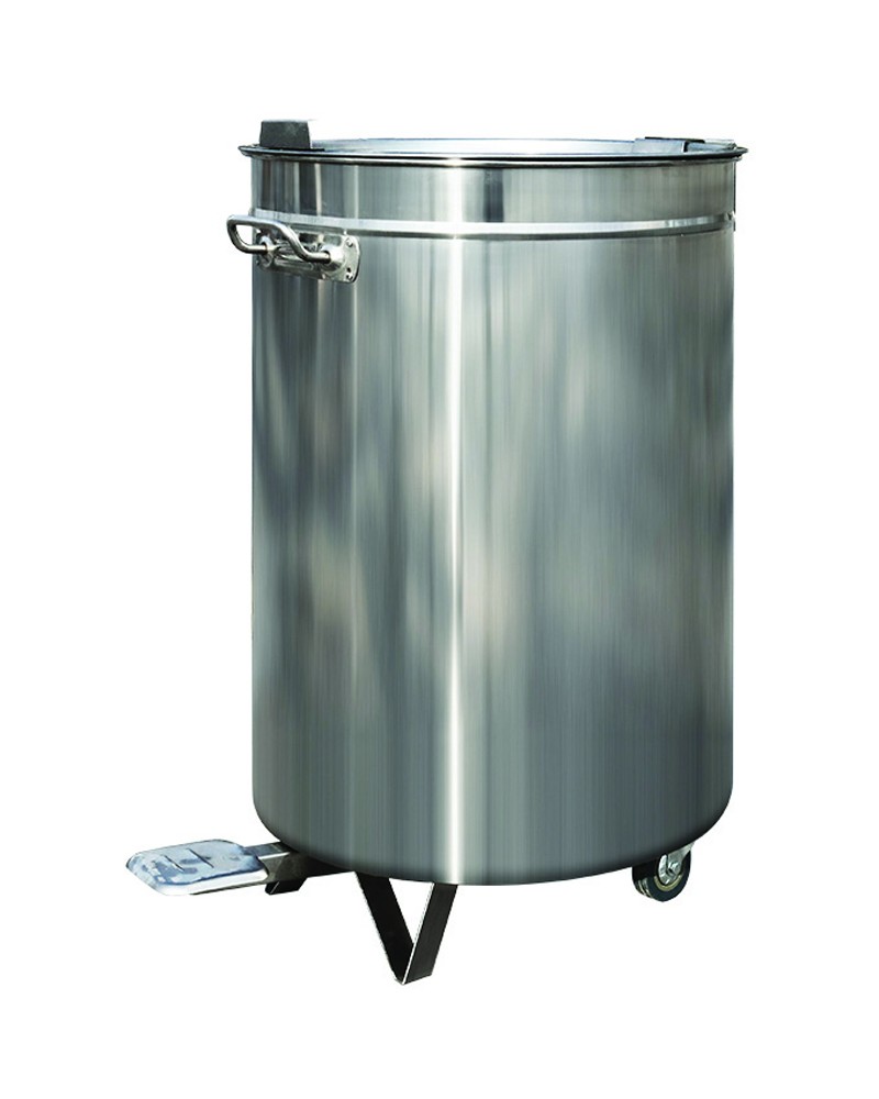Professional Waste bin Stainless steel Wheels Pedal 120 litres | TurcoBazaar VAD6904