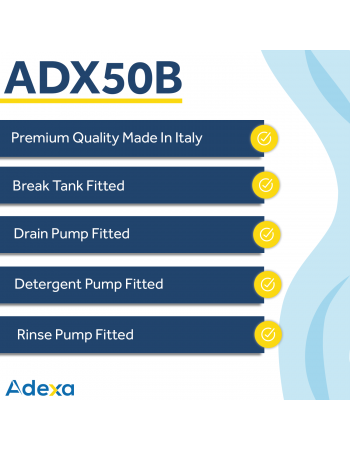 Commercial Dishwasher Premium 500mm basket 20 baskets/hour Break tank Drain Pump Detergent dosing pump | TurcoBazaar ADX50B Commercial Dishwasher Premium 500mm basket 20 baskets/hour Break tank Drain Pump Detergent dosing pump | TurcoBazaar ADX50B