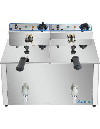 Commercial Electric Deep Fryer Countertop Double Tank 2x8 Litres 530x450x360mm | TurcoBazaar AFR004