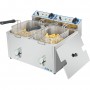 Commercial Electric Deep Fryer Countertop Double Tank 2x8 Litres 530x450x360mm | TurcoBazaar AFR004