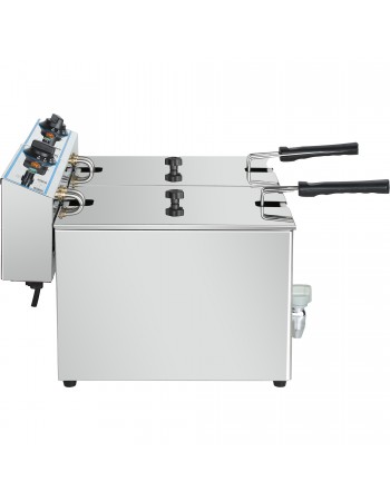 Commercial Electric Deep Fryer Countertop Double Tank 2x10 Litres 530x490x360mm | TurcoBazaar AFR008