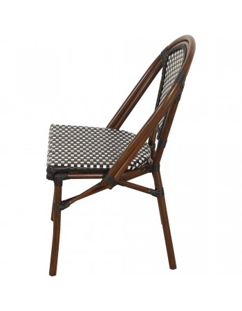PE Rattan Bistro Chair Black and White | TurcoBazaar AX526 PE Rattan Bistro Chair Black and White | TurcoBazaar AX526