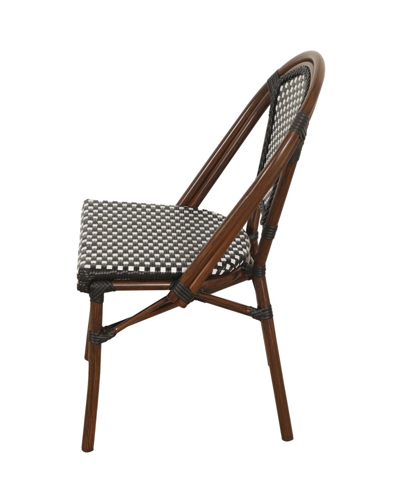 PE Rattan Bistro Chair Black and White | TurcoBazaar AX526 PE Rattan Bistro Chair Black and White | TurcoBazaar AX526