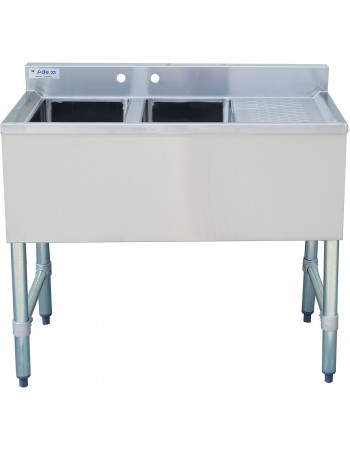 Commercial Bar Sink with Backsplash 2 Bowls Left 914x470x762mm | TurcoBazaar BAR2B36R