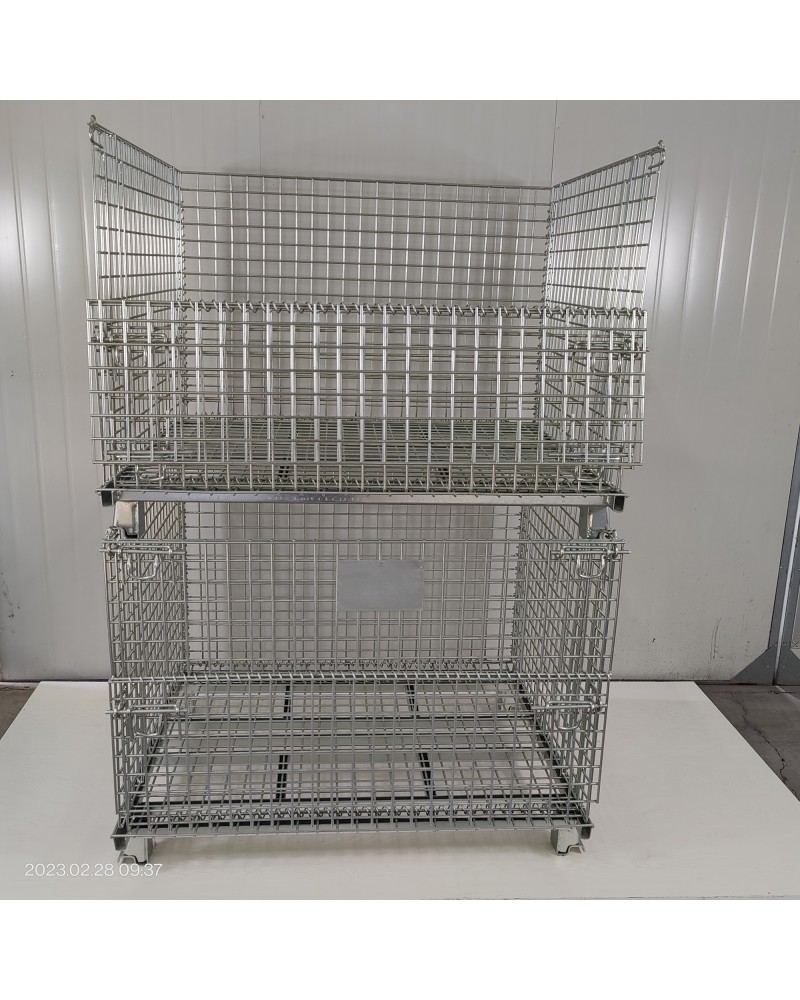 Commercial Heavy Duty Wire Mesh Stillage Collapsible & Stackable Zinc-Plated Steel 500kg Capacity 1200x1000x890mm | TurcoBazaar BHK34