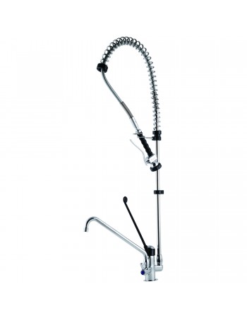 Commercial Deck-Mounted Pre-Rinse Spray Unit with Add-On Faucet & 6" Wall Bracket Chrome | TurcoBazaar BXF212