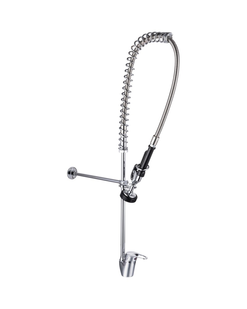 Commercial Deck-Mounted Pre-Rinse Spray Unit with Wall Bracket Chrome | TurcoBazaar BXF218
