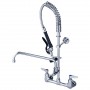 8" Wall Mounted Pre-Rinse Faucet with Add-On 6" Swing Spout & 22" Hose & Spray Valve | TurcoBazaar BXF240