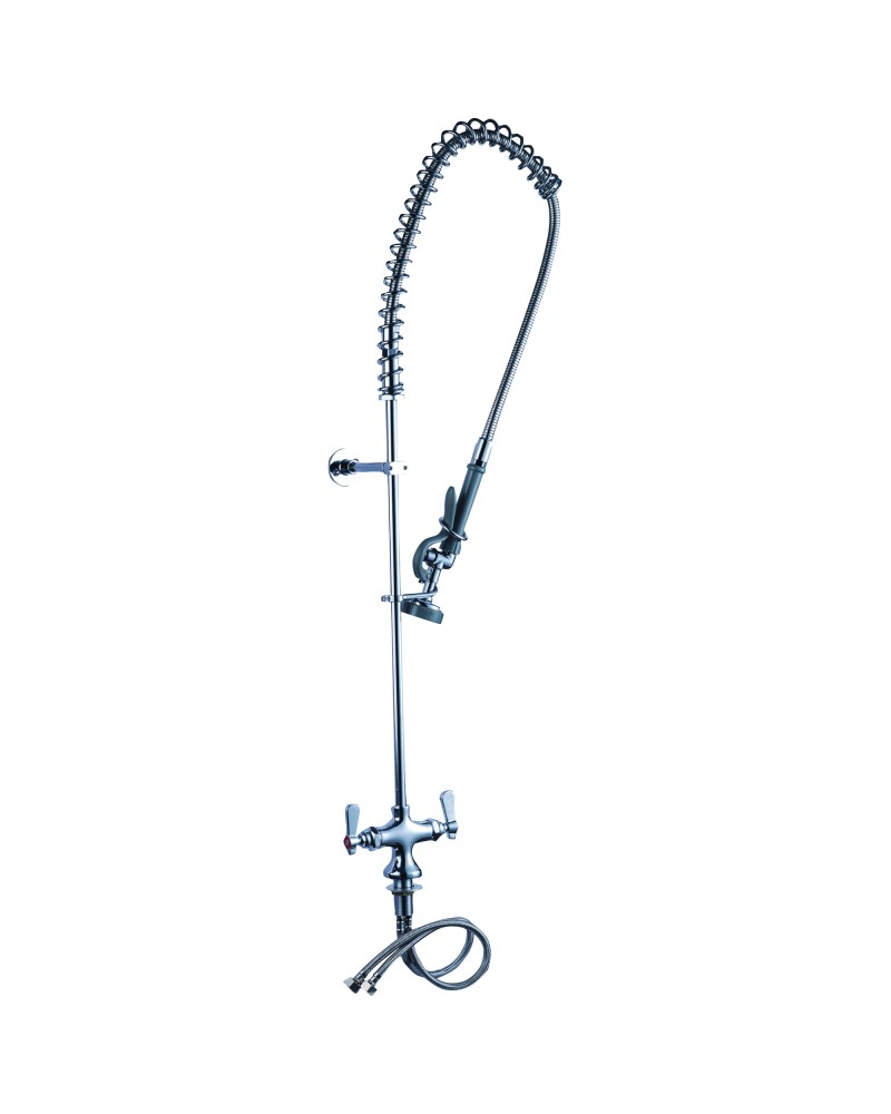 Deck Mounted Pre-Rinse Unit with Add-On Faucet & 18" Riser & 44" Hose & 12" Swing Spout Chrome | TurcoBazaar BXF250 Deck Mounted Pre-Rinse Unit with Add-On Faucet & 18" Riser & 44" Hose & 12" Swing Spout Chrome | TurcoBazaar BXF250