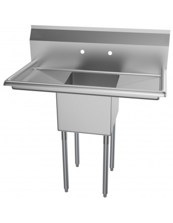 Commercial Pot Wash Sink Stainless steel 1 bowl Splashback 1370x600x1110mm Round legs | TurcoBazaar C1T18181218LR