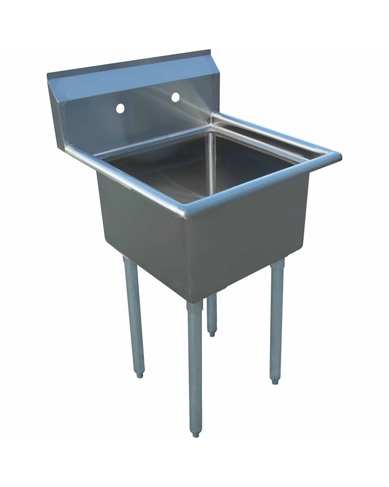 Commercial Pot Wash Sink Stainless steel 1 bowl Splashback 750x600x1110mm Round legs | TurcoBazaar C1T24241400