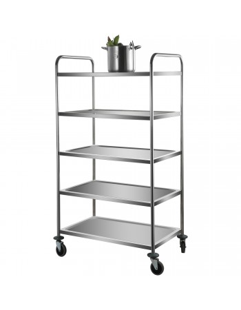 Professional Stainless Steel Trolley 5-Tiers 150kg Capacity 920x600x1540mm | TurcoBazaar CARRO5
