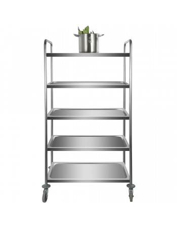 Professional Stainless Steel Trolley 5-Tiers 150kg Capacity 920x600x1540mm | TurcoBazaar CARRO5