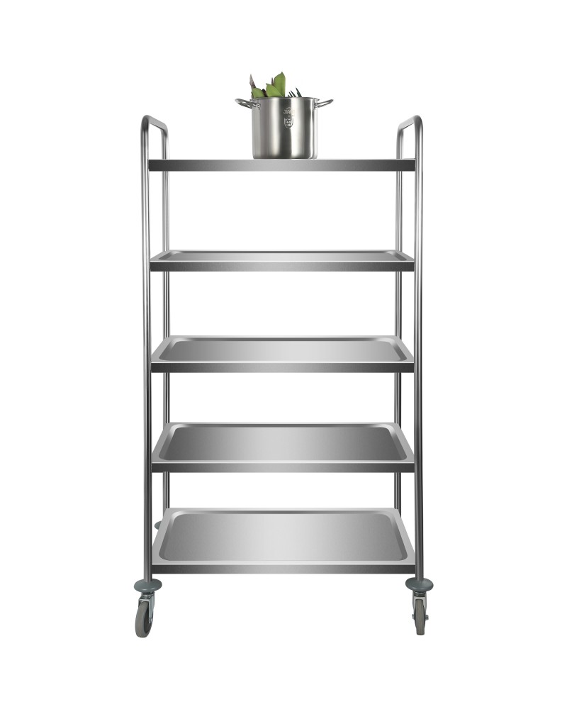 Professional Stainless Steel Trolley 5-Tiers 150kg Capacity 920x600x1540mm | TurcoBazaar CARRO5
