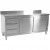 Commercial Worktop Floor Cupboard 3 drawers Left 2 sliding doors Stainless steel 1600x600x850mm Upstand | TurcoBazaar VTC166L3B