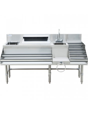 Commercial Stainless Steel Cocktail Station with Backsplash 5 Tier Bottle Display 1675x760x760mm | TurcoBazaar CCS6612LD