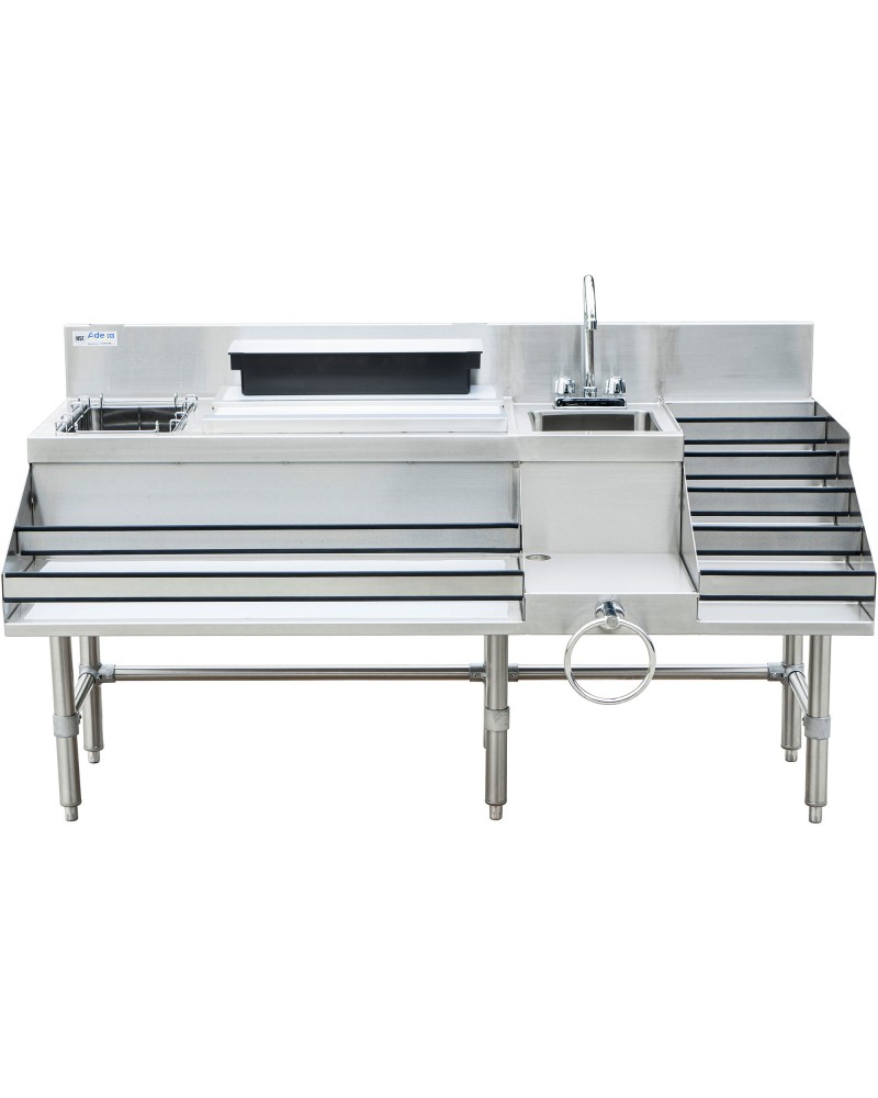 Commercial Stainless Steel Cocktail Station with Backsplash 5 Tier Bottle Display 1675x760x760mm | TurcoBazaar CCS6612LD