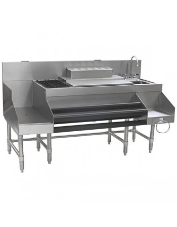 Commercial Stainless Steel Cocktail Station with Backsplash 1675x760x760mm | TurcoBazaar CCS6618WB