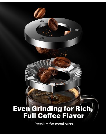 Commercial Flat Burr Coffee Grinder 150W with 240g Bean Hopper Black | TurcoBazaar CG836B Commercial Flat Burr Coffee Grinder 150W with 240g Bean Hopper Black | TurcoBazaar CG836B