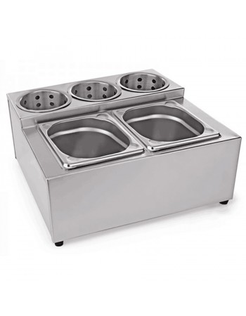 Commercial Condiment & Cutlery Holder including pans |  CH002