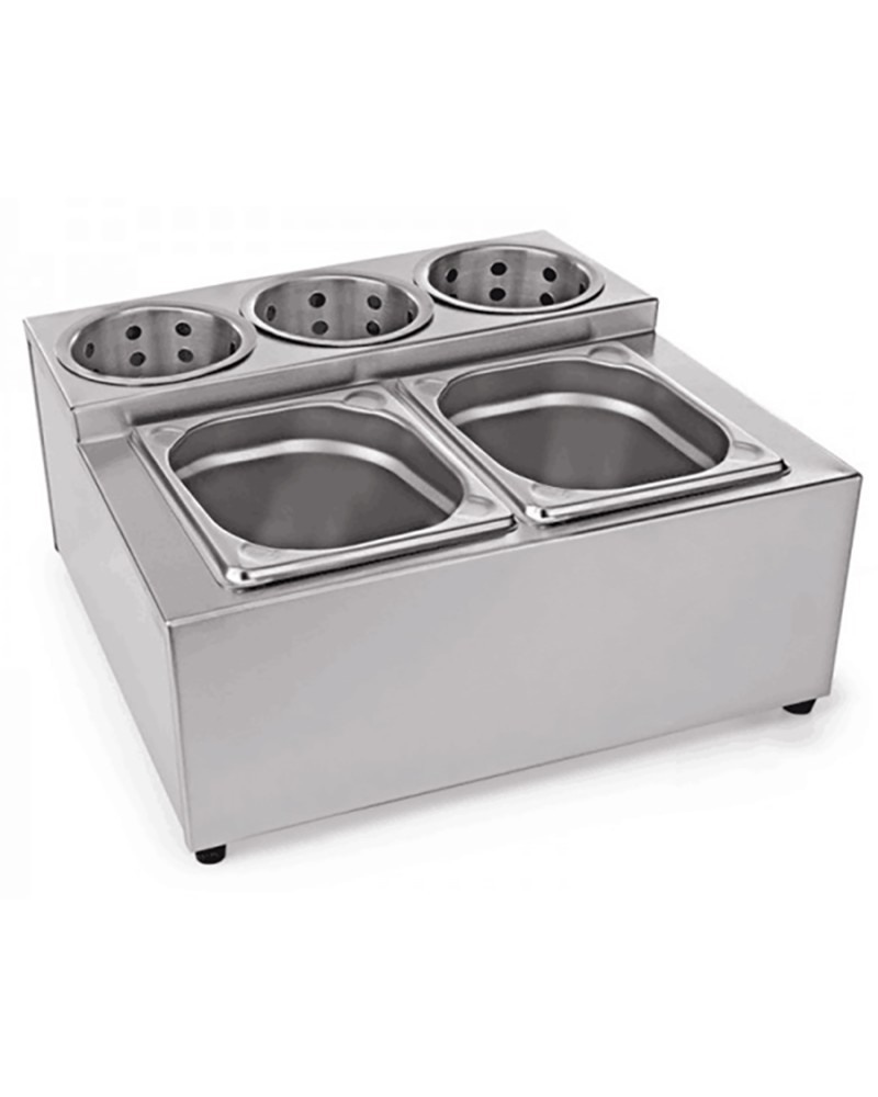 Commercial Condiment & Cutlery Holder including pans |  CH002
