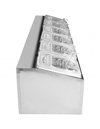 Commercial Condiment Holder including 6xGN1/6-100mm pans & fliptop lids |  CHD06APCFL