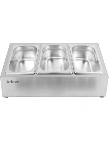 Commercial Condiment Holder including 3xGN1/4-150mm containers with lid Stainless steel |  CHE03AD