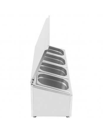 Commercial Condiment Holder with lid including 4xGN1/4-100mm containers Stainless steel |  CHE04AFL