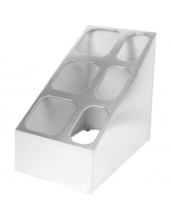 Commercial Condiment Pan Holder including 3xGN1/6 + 3xGN1/9 pans with recess lids & ladles |  CHM01D
