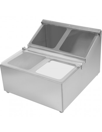 Commercial Condiment Holder including 4xGN1/6-100mm pans & fliptop lids |  CHRLF04B1