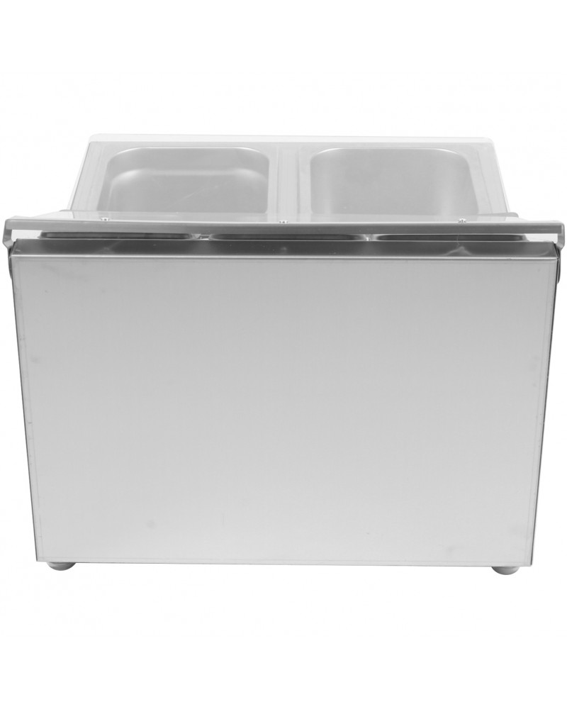 Commercial Condiment Holder including 4xGN1/6-100mm pans & fliptop lids |  CHRLF04B1