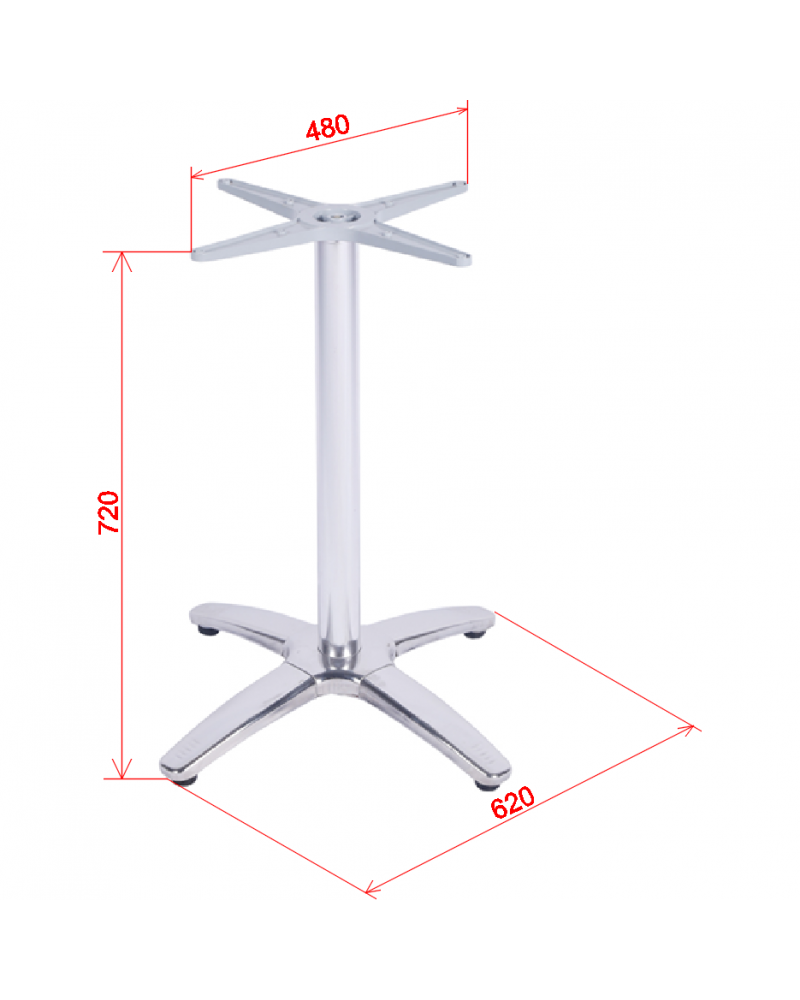 Brushed steel Table base 620mm Standard height | TurcoBazaar D011
