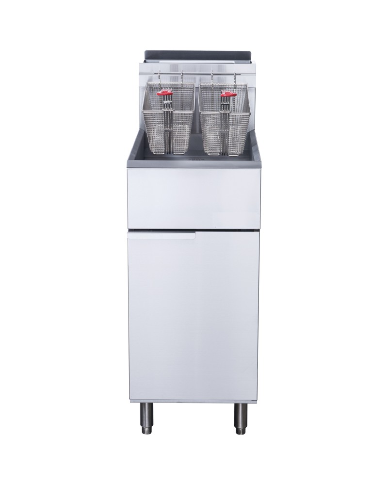 Twin Basket Professional Free standing Gas Fryer Single tank 22 litres 21kW | TurcoBazaar DCF22L